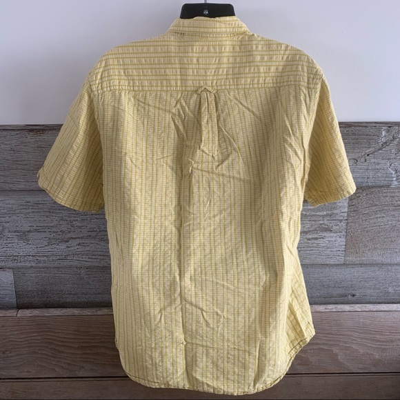 Columbia Sportswear Men’s Size Large Yellow Checkered Button Up Casual Shirt - Picture 3 of 4